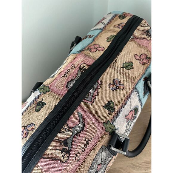 Vintage Disney Winnie the Pooh Tapestry Patchwork Duffle Bag Weekender Luggage - Picture 4 of 14